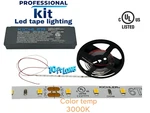 10 Ft Kichler Lighting (6t110h30wh) (6td24v40bkt) Tape Light Kit ,kitchen Lts. Fixed Price $418.47.