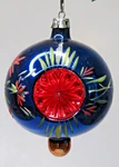 Vtg Glass Double Indent Red Star Flower Finial Drop Christmas Ornament Poland. Fixed Price $125.00.