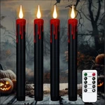 Wondise Halloween Flameless Taper Candles With Remote And 4pcs Dripping. Fixed Price $26.55.
