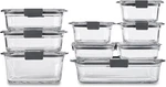 Rubbermaid Brilliance Glass Food Storage Containers, Assorted Sizes, Set Of 9, B. Fixed Price $140.98.