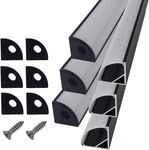 Hamrvl 6-pack 30cm/1ft Led Channel Diffuser Black Aluminum With Mliky White. Fixed Price $18.26.