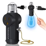 Light Socket To Plug Adapter, Both Sides Support 3 Prong Adapter.... Fixed Price $12.74.