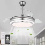 Bella Depot 42" Indoor Brushed Nickel Retractable Ceiling Fan W/remote - Dent. Fixed Price $71.99.