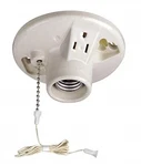 Leviton 09726-00c White Porcelain Incandescent Medium Base Pull Chain Socket. Fixed Price $12.73.