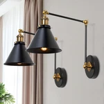 Laluz Black Wall Sconces Lighting 2 Pack Modern Industrial Swing Arm Plug In Or. Fixed Price $165.80.