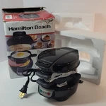 Hamilton Beach Breakfast Sandwich Maker 25475 Open Box Complete Tested Clean. Fixed Price $32.99.