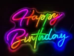 Rgb & Color Flow Effect Happy Birthday Led Neon Sign With Remote Control Music S. Fixed Price $86.19.