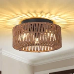 Pauful Boho Light Fixture 3-light Farmhouse Rattan Fixtures Ceiling Mount. Fixed Price $82.93.