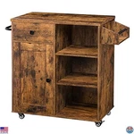 Kitchen Island Storage Cabinet With Drawer, Spice Rack, Rustic Brown, Easy. Fixed Price $172.47.