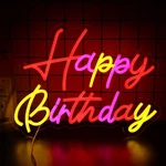 Qbanziou Happy Birthday Neon Signs For Wall Decor Led Light Bedr. Fixed Price $31.98.