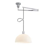 Industrial Adjustable Pendant Light Chrome Swing Arm Glass Shade Ceiling Lamp. Fixed Price $77.50.