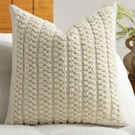 Dezene Wool Boucle Throw Pillow Cover Premium Chic Accents Square Textured De.... Fixed Price $49.37.