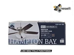 Hampton Bay 52 In. Brushed Nickel Led Ceiling Fan W/ Downrod & Reversible Blades. Fixed Price $89.90.