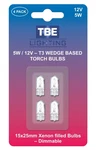Tbe Lighting Replacement 12 Volt, 5w T3 1/4 Wedge Base Xenon Bulbs, Pack Of 4.... Fixed Price $12.12.