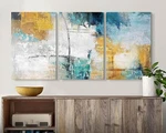 3 Piece Wall Art For Living Room Large Teal Modern Abstract Artwork D Cor. Fixed Price $24.49.
