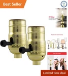 Diy-friendly Brushed Gold 3-way Lamp Socket Set - Perfect Upgrade For Any. Fixed Price $13.25.