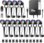 12 Pack Rgbw Color Changing Landscape Lights With 300w Transformer, Waterproof. Fixed Price $233.67.