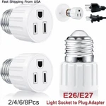 E26/e27 Light Socket To Plug Adapter 2/3 Prong Bulb Outlet 1 Pcs. Fixed Price $5.50.