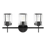 New Hampton Bay 21 In. 3-light Black Vanity Light With Clear Crystal Glass. Fixed Price $49.00.