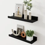 Acovy Floating Shelves For Wall, 16 Inch Solid Wood Picture Ledge 16", Black. Fixed Price $29.71.