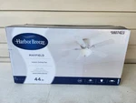 Harbor Breeze Mayfield 44-in White Indoor Flush Mount Ceiling Fan With Led Light. Fixed Price $79.99.