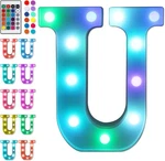 Foaky Colorful Led Letter Lights With Remote,marquee Light Up U, Color. Fixed Price $20.39.