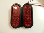 (2) Red 6" Oval Led 10 Diode Tail Light W/grommet & Plug Truck Trailer Optronics. Fixed Price $25.64.