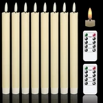 Genswin Flameless Flickering Taper Candles With 2 Remote Controls And Timer, .... Fixed Price $42.54.