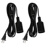 Zevnico 2pcs Hanging Light Socket With 15 Ft Cord, Black E26 Extension Cord W.... Fixed Price $26.19.