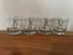 Set Of 4 Vintage Rocks Glasses Barware With Simple Lines Design. Fixed Price $29.99.