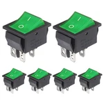 Vexunga 6pcs Kcd4 Lighted Rocker Switch 20a 125v Ac 16a 250v Green Light.... Fixed Price $13.98.