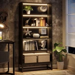 Tribesigns Tall Bookcase Black Bookshelf, 70.8 Large Bookcases Organizer Wit.... Fixed Price $164.97.