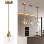 Phaosio 1-pack 1-light Gold Pendant Light, Brushed Glass Globe Hanging Ligh. Fixed Price $60.70.