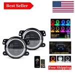 Rgb Halo Fog Lights With App Control For Jeep Wrangler Jk (2007-2018). Fixed Price $195.99.