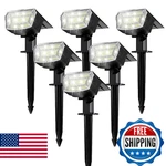 Tecknet 6-pack 59 Led Solar Spot Lights Outdoor Waterproof Landscape Lighting. Fixed Price $75.99.