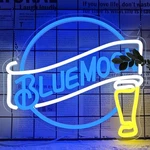 Jooetuu Moon Beer Neon Signs For Wall Decor Dimmable Blue Bar Light Sign Man. Fixed Price $62.63.