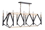 Flat Black Satin Brass Ten Light Island Pendant From The Reserve Collection. Fixed Price $1173.50.