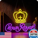 Crown Neon Sign Wall Decor Beer Whiskey Led Light Man Cave Bar. Fixed Price $67.40.