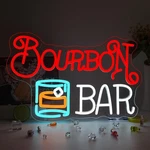 Bourbon Bar Neon Signs For Wall Decor Dimmable Led Light Usb Powered. Fixed Price $66.07.