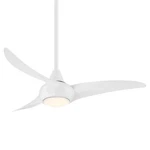 Minka Aire Light Wave Led 44" Ceiling Fan With Remote Control, White. Fixed Price $299.00.