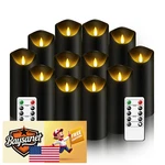 Nimiko 12pc Led Flameless Candles Black Remote Timer Flickering Battery Operated. Fixed Price $52.48.