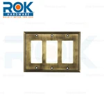 Rok Wall Light Switch Plate Rocker Toggle Cover Decorative Antique Gold 3 Gang. Fixed Price $19.50.