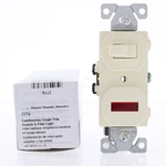 Cooper #277a Almond Pilot Light Toggle Wall Switch Single Pole Control 15a 120v. Fixed Price $9.49.