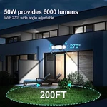 Cinoton 50w Led Outdoor Security Flood Lights 3 Adjustable Heads 6000lm - Black. Fixed Price $39.08.
