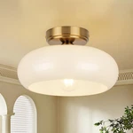 Clarsyne Semi Flush Mount Ceiling Light Fixture, 11'' Vintage Mid-century Gold W. Fixed Price $83.52.