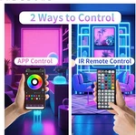 Nbbuff 50ft Rgb Led Strip Lights Music Sync With Remote App For Bedroom. Fixed Price $8.83.