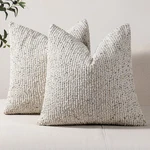 Dezene Striped Throw Pillow Covers 20x20 Set Of 2 Cream Grey Textured Boucle. Fixed Price $63.43.