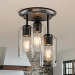 Kalium 3-lights Semi Flush Mount Ceiling Light Fixture, Matte 3light, Black. Fixed Price $81.48.
