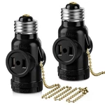 Dicuno Ul Listed E26 To 2 Polarized Outlet Socket Black-15.75", Black. Fixed Price $12.87.