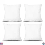 Set Of 4 18x18 Down Alternative Pillow Inserts, Machine Washable, White. Fixed Price $31.87.